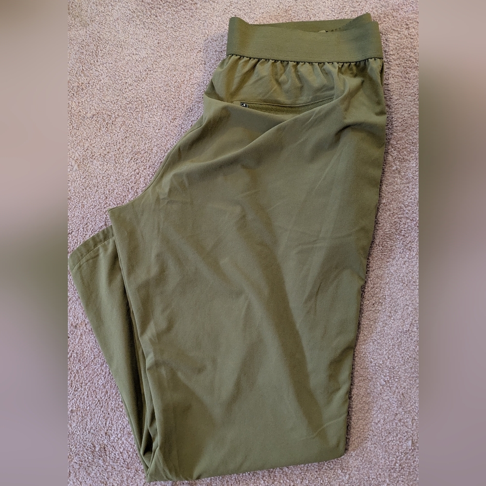 Olive Green Jogger Pants with Pockets Large